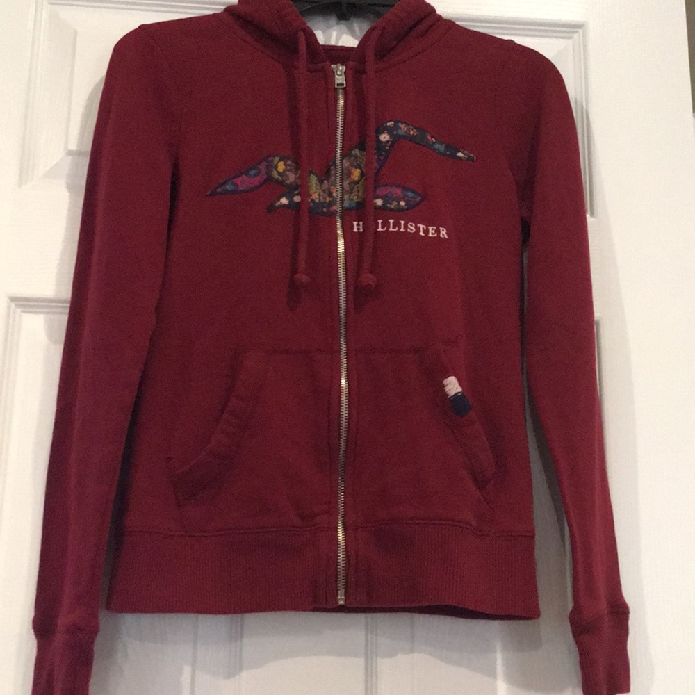 Burgundy Zip Up Hoodie